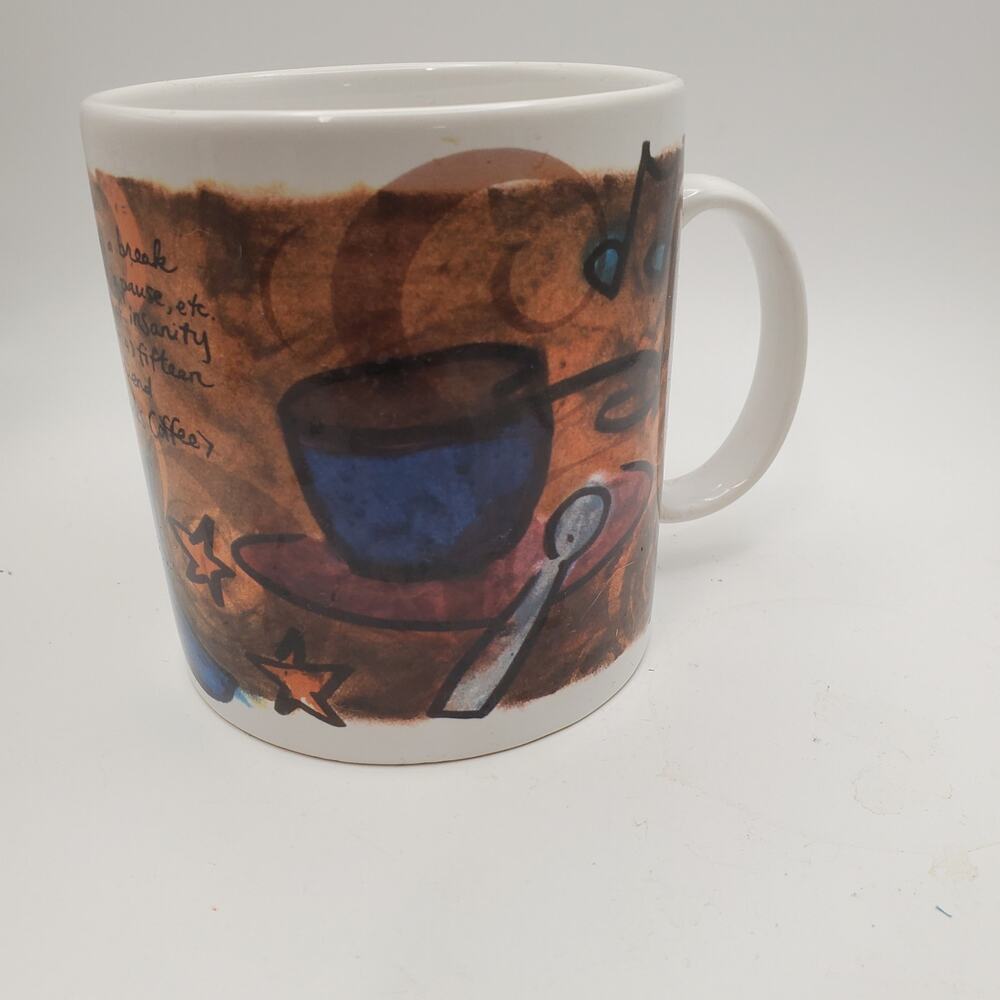 Vintage 1998 Starbucks Coffee Break Essentials 18 oz Ceramic Mug Graphic